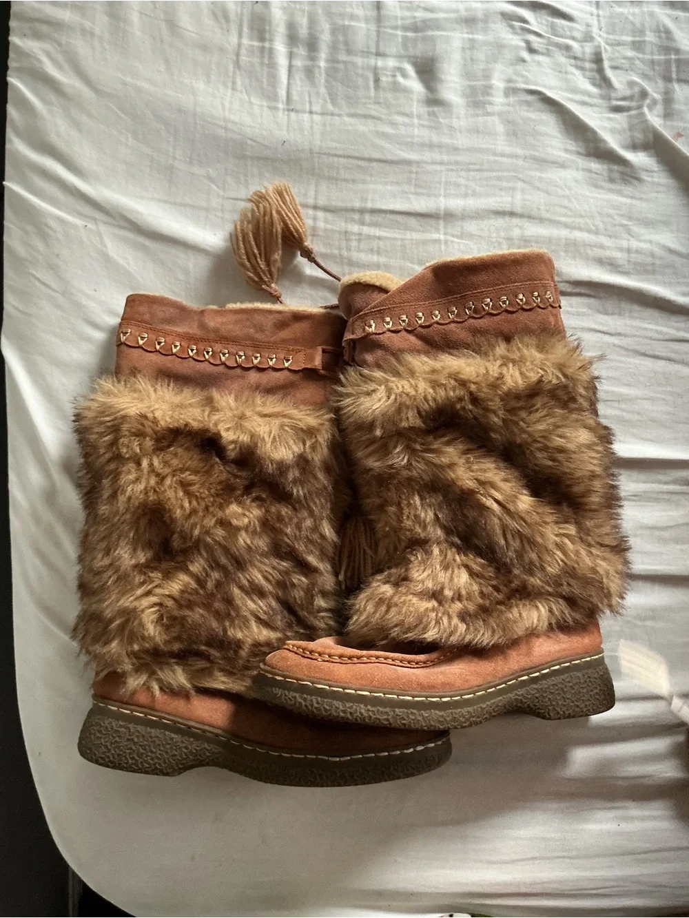 Vintage “Easyspirit” Faux Fur Mid-Calf Winter Boots - Brown